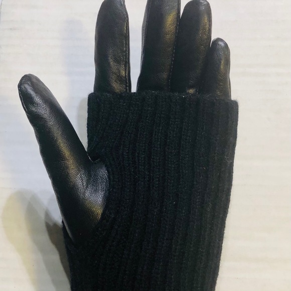 PLeather gloves with black cuffs. - Picture 2 of 3